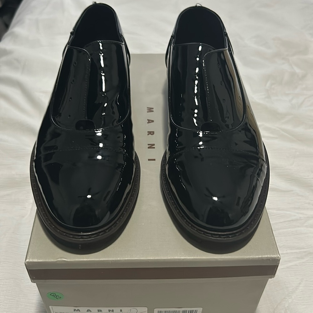 Marni Patent Leather Laced-up Oxford Shoes